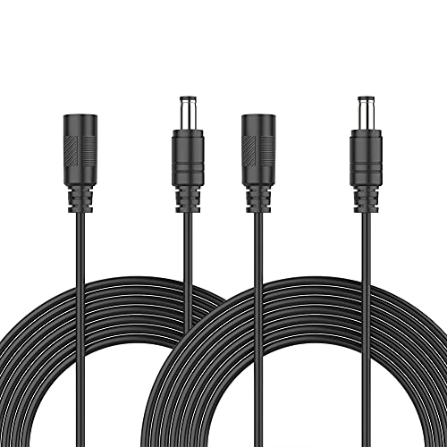 Wefomey 2-Pack 10ft DC Extension Cord 5.5mm x 2.1mm, Universal DC 12V Power Extension Cable for Security Camera, LED Strip, CCTV IP Surveillance, 5V 9V 24V 12 Volt Male to Female Plug Supply Adapter - Image 1