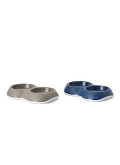 SAVIC Pet Bowl Delice Double Feeding Dog Bowl Is A Modern, Premium Food Or Water Bowl Made Of Plastic-200 Ml Available In Assorted Colours And The Bowl Can Be Used For Cats And Dogs 