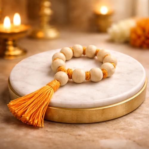 RDK® Natural Tulsi Japa Mala Necklace with Tassel for Meditation Mantra Chanting & Pooja Astrology Organic Jewellery for Men & Women - 9+1 Beads - Image 4