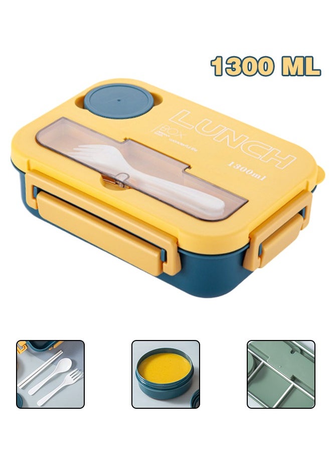 Super ZYouth - Kids Bento Lunch Box, Lunch Containers for School with 4 Compartments, Utensils and Sauce Container, 1300ml - Image 1