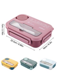 Super ZYouth Kids Bento Lunch Box, Lunch Containers for School with 4 Compartments, Utensils and Sauce Container, 1300ml  - Image 2