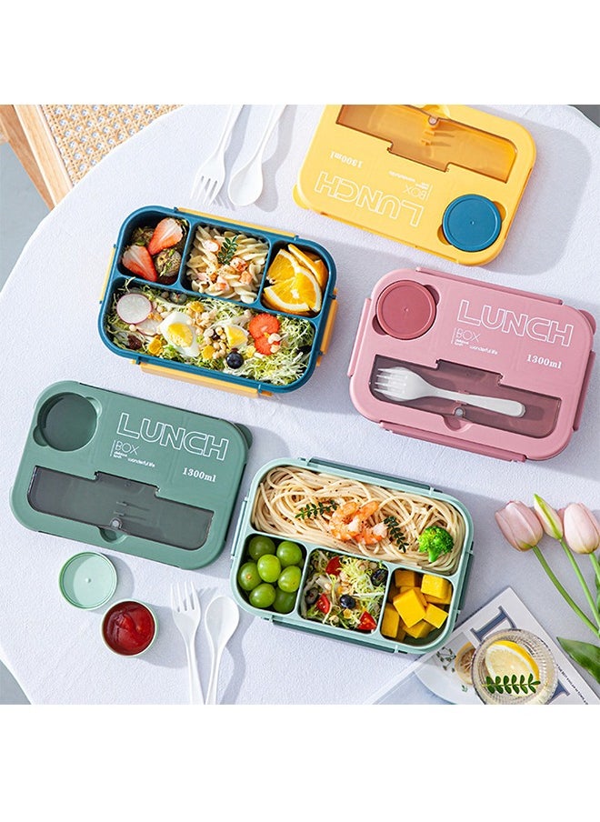 Super ZYouth - Kids Bento Lunch Box, Lunch Containers for School with 4 Compartments, Utensils and Sauce Container, 1300ml - Image 1