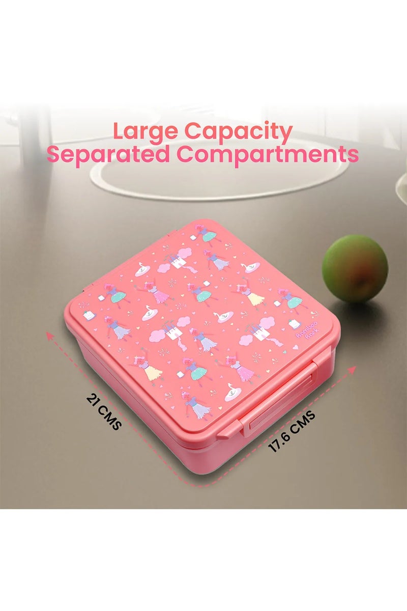 Bamboo Bark Little Ballerina-Castle Kids Lunch Box – Insulated Lunch Bag for Children, Cute Fairy Tale Castle - Image 2