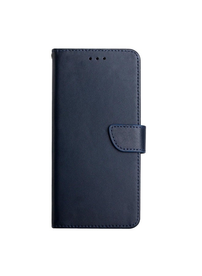 HuHa Case Cover For Xiaomi Redmi 13C 5G Genuine Leather Fingerprint-proof Flip Phone Case(Blue) - Image 2