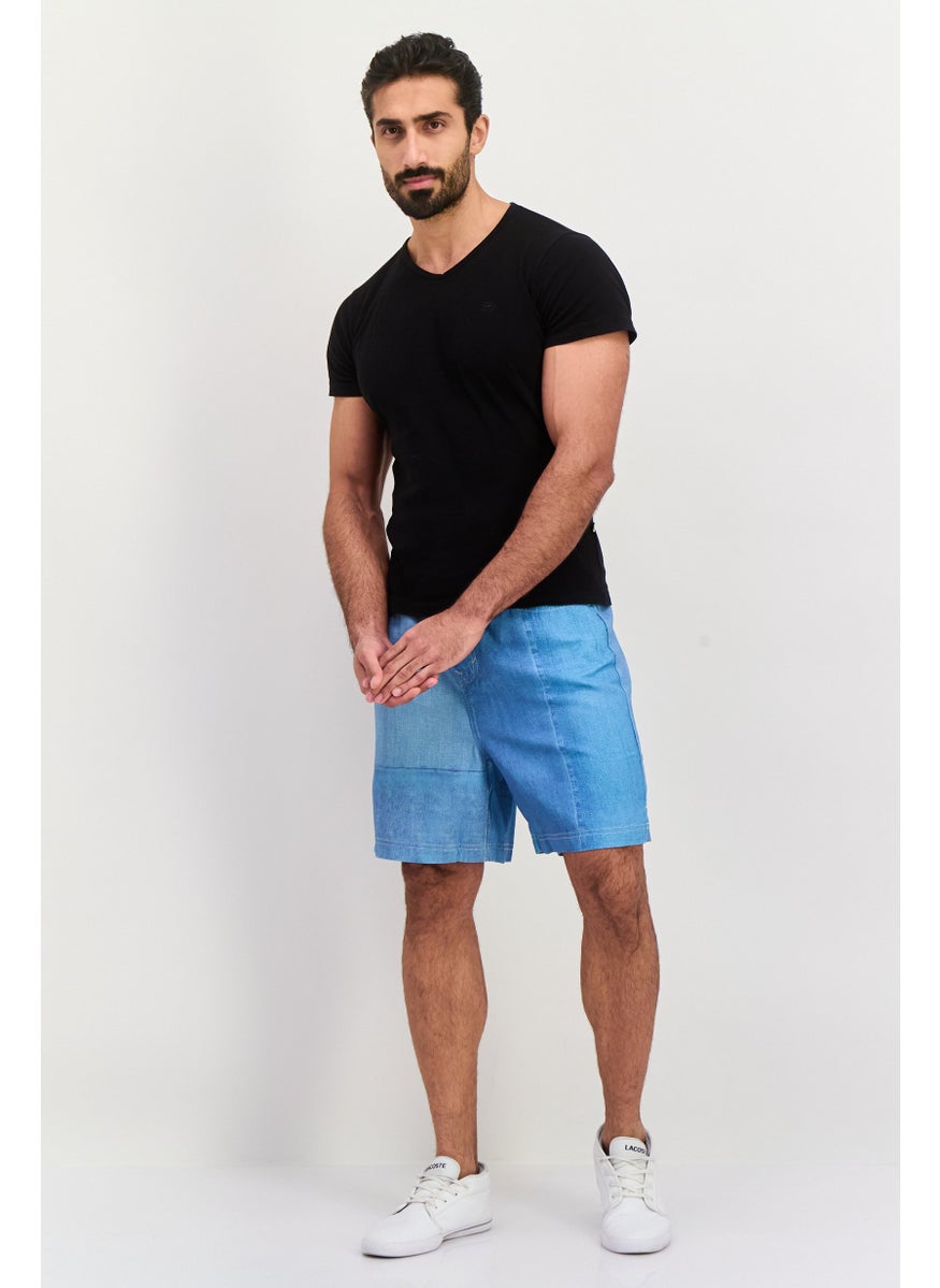 ESPRIT Men Solid Light Denim Short, Blue  - Image 4