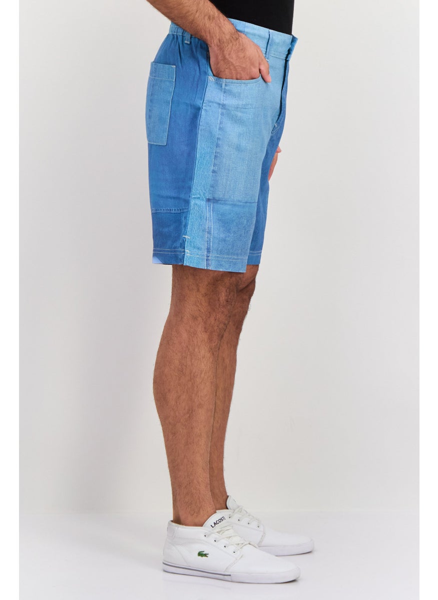 ESPRIT Men Solid Light Denim Short, Blue  - Image 3