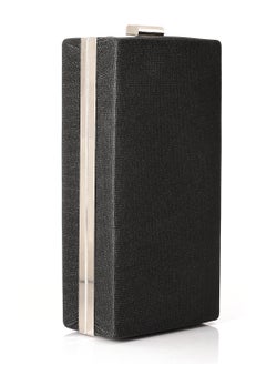 Mr.joe Rectangle Shaped Glitter Soiree Black Clutch  - Image 2