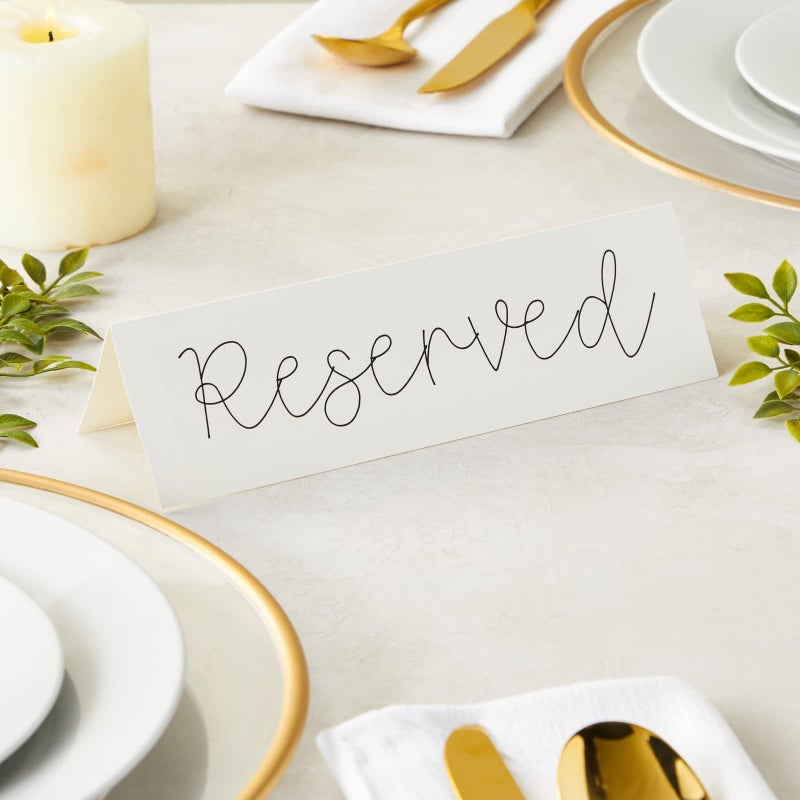 Sustainable Greetings Table Tents - 2.5 x 8 In, White, 120 Pack, 180 GSM Cardstock - Printable Seating Place Cards & Name Tents for Wedding & Event Tables - Easy Fold Tented Placecards - Image 3