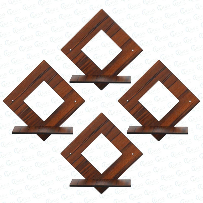 Ingo creation Wooden Wall Shelf Shelves Art Hanging Decor for Wall Diwali Decoration Items Home Decor Floating Display Rack Shelves Artwork for Living Room Kitchen Bedroom Ideal for Gifting - Image 5