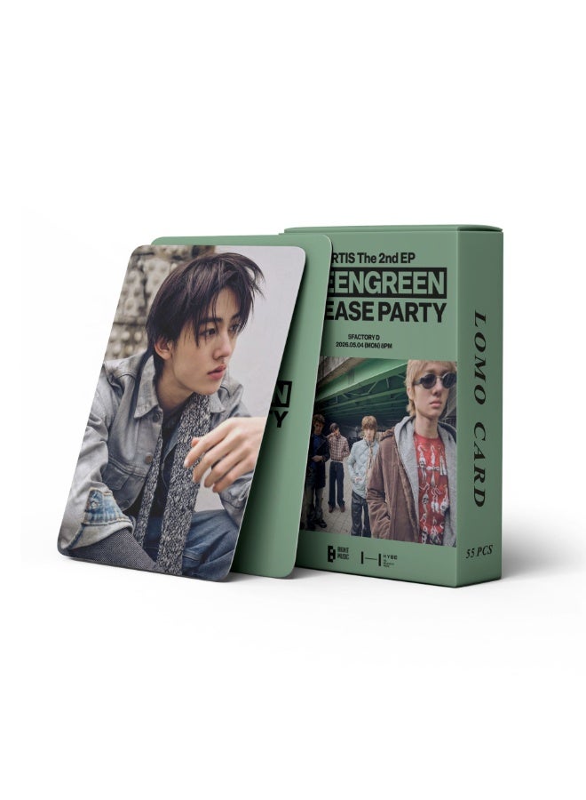 EHOME 55PCS CORTIS GREENGREEN Holographic Lomo Cards Set Album Photocards Collection Fan Gift - Image 3