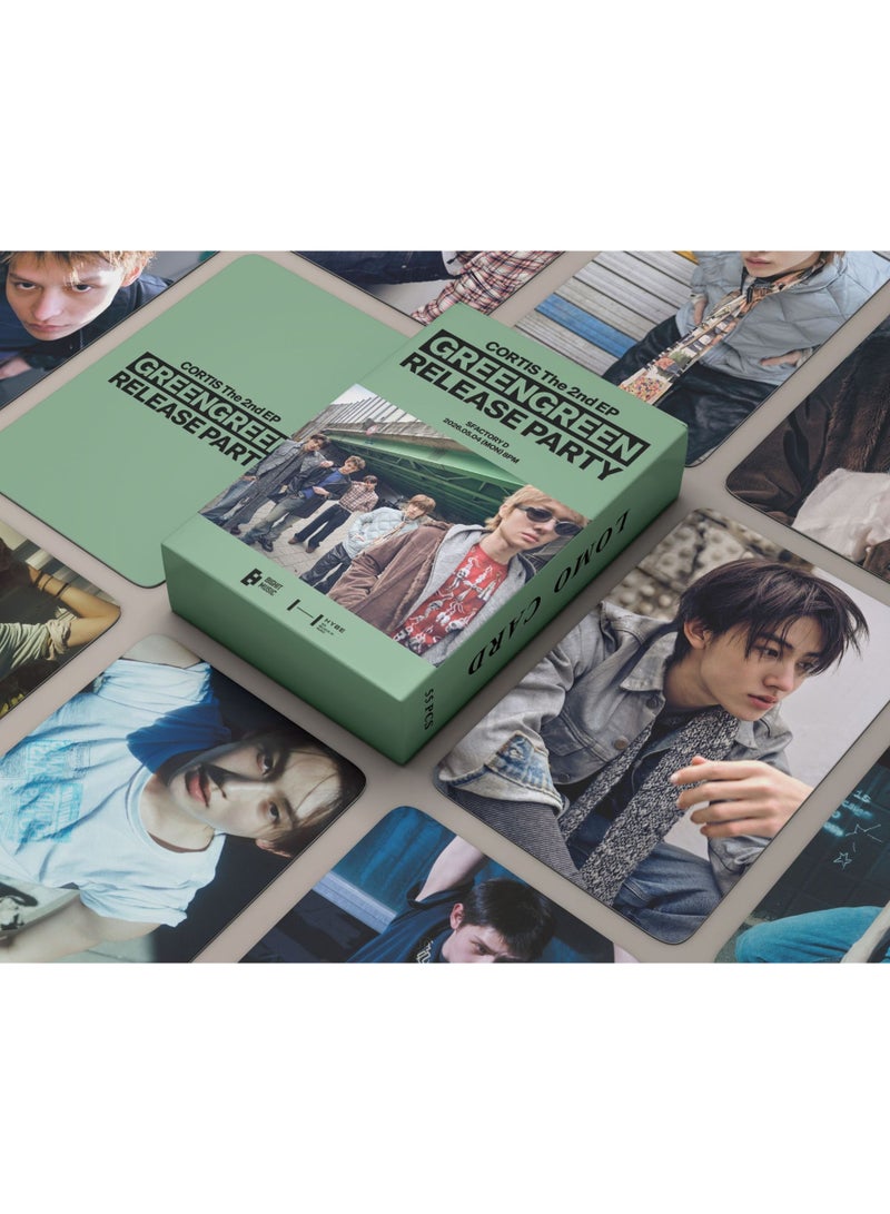 EHOME 55PCS CORTIS GREENGREEN Holographic Lomo Cards Set Album Photocards Collection Fan Gift - Image 1