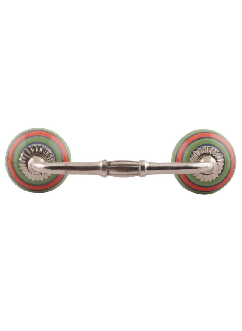 Indian-Shelf IndianShelf 1 Pack Green Kitchen Cabinet Handles for Drawer Pulls Door Dresser Silver Hardware 6 Hole to Hole BH548LCK149 
