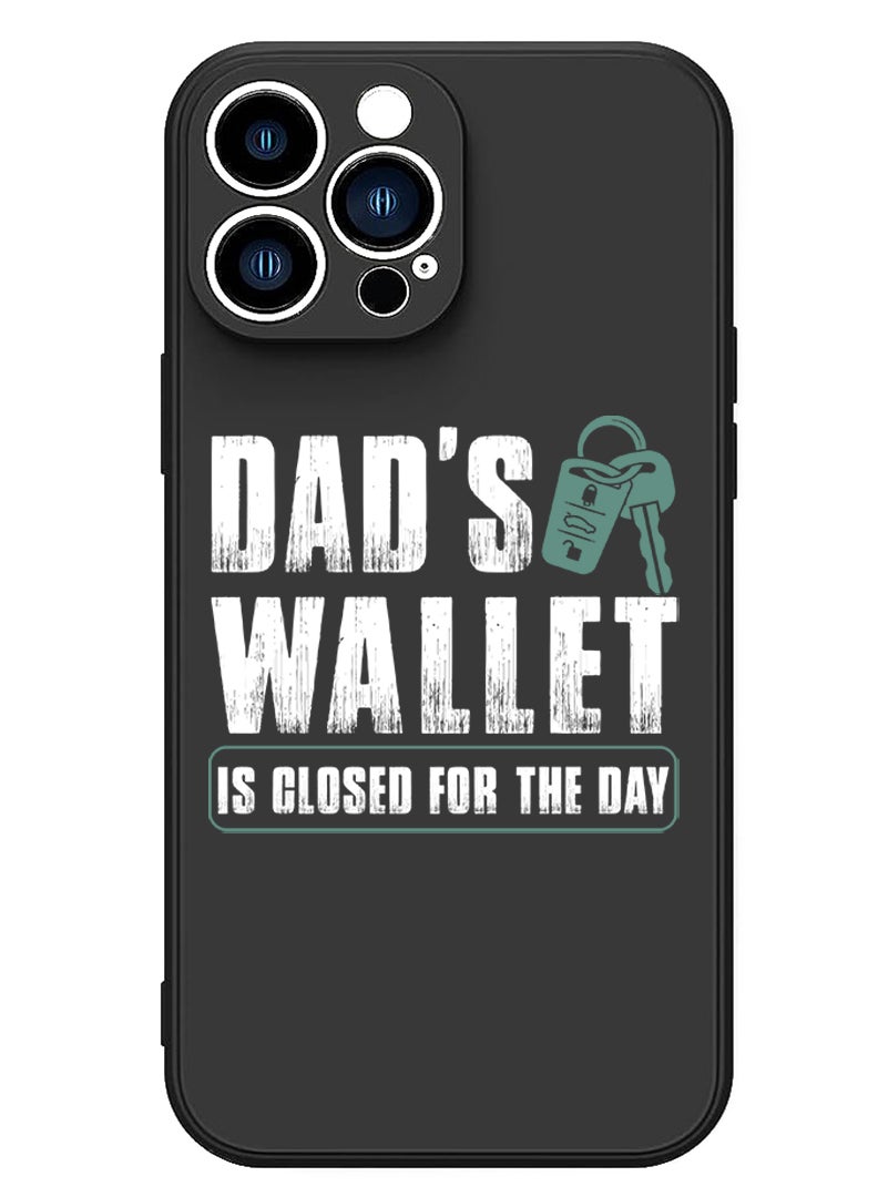 Theodor Protective Slim Fit Case Liquid Silicone Cover with Full Body Protection Anti-Scratch Shockproof Case For iPhone 15 Pro Black - Dads wallet white  - Image 1