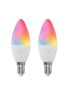 XLT 2 Pcs WiFi Smart LED Bulb 5W E14 Dimmable RGBWC Light Remote Control by Phone App Voice Control with Alexa Google Home Assistant  - Image 1