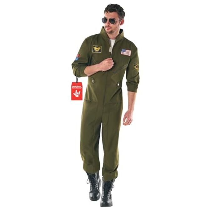 MORPH Pilot Costume Men, Fighter Pilot Costume, Aviator Suit, Halloween Costumes Adult, Halloween Costumes Mens, X-Large - Image 1