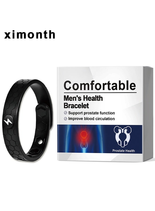 ximonth Men's Magnetic Health Bracelet, Magnetic Copper Prostate Band, Prostate Bracelet, Prostate Thrust Bracelet, Promotes Blood Circulation (Black) - Image 1