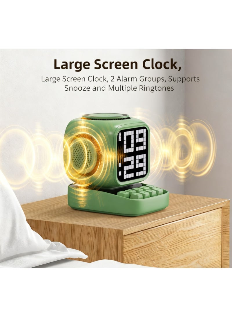 سماعة بلوتوث بأسلوب البيكسل الرجعي - شاشة LED أمامية 16x16 مع مرسمة صوتية ديناميكية - أوضاع صوتية كلاسيكية متعددة - سماعة لاسلكية محمولة لديكور المنزل ومكاتب الألعاب - Image 5