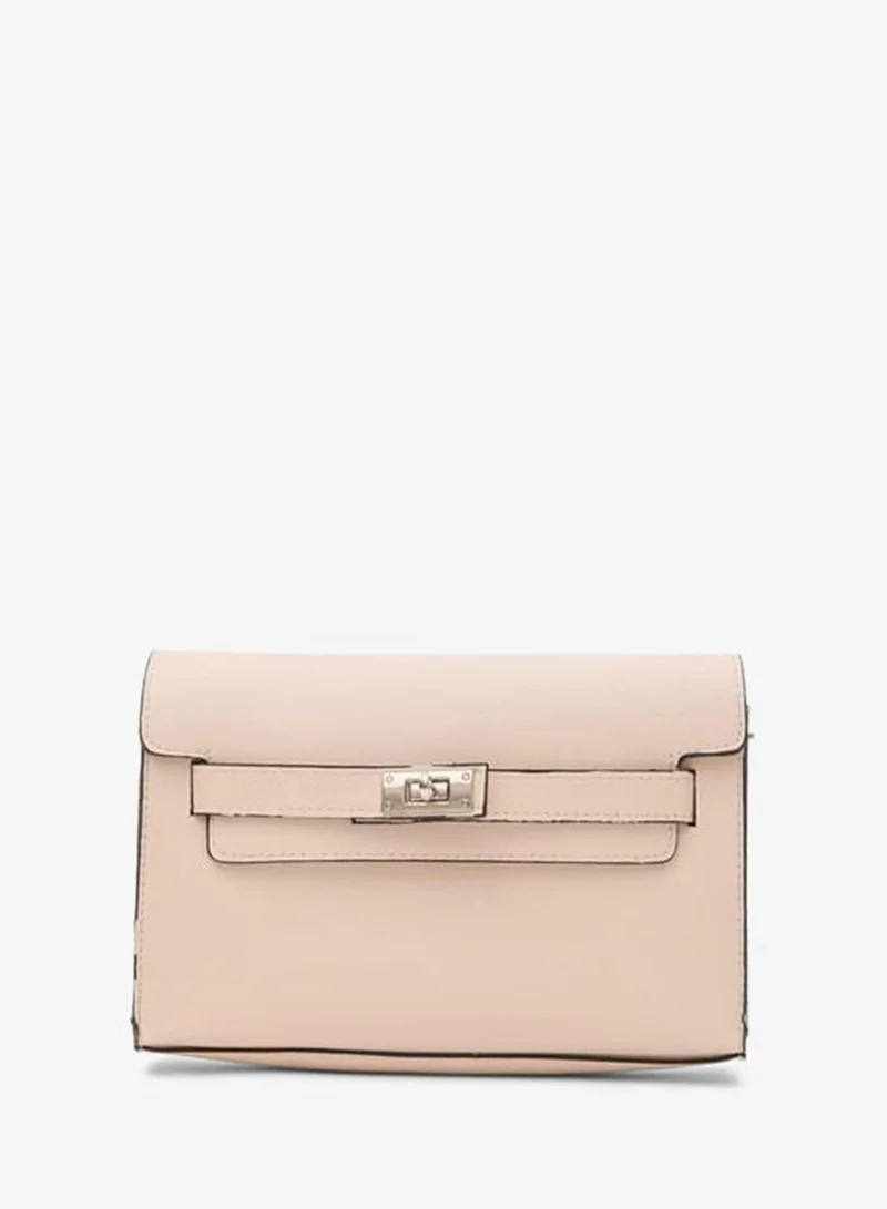 Kelly Locked Clutch Bag Cream.
