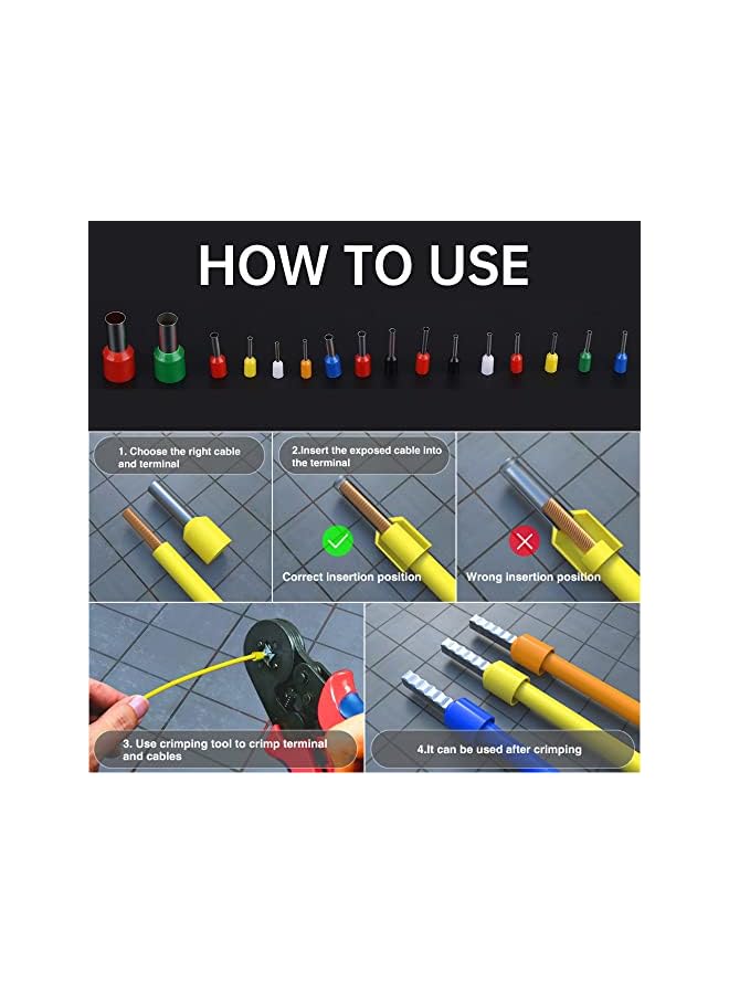 The Bros 2120pcs Insulated Cord Pin End Terminal Kit Set Copper Wire Crimp Connector Ferrule 22-5 AWG with Plastic Storage Box - Image 3