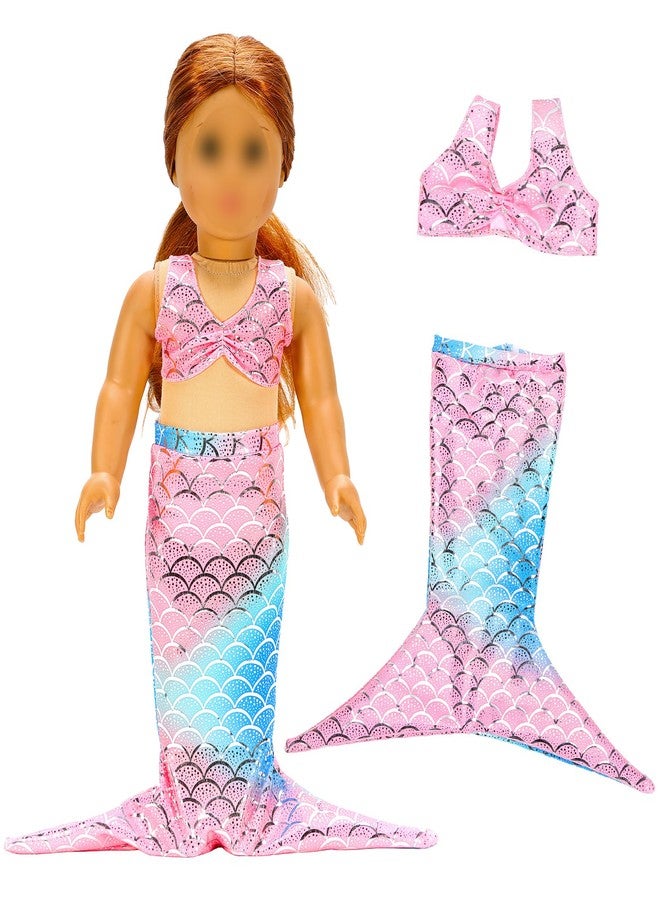 Barwa 18 Inch Doll Clothes Accessories 3 Sets Princess Mermaid Tail Outfits Dress Swimsuit Bikini Tops Underwear Swimwear for 18 Inch Dolls - Image 3