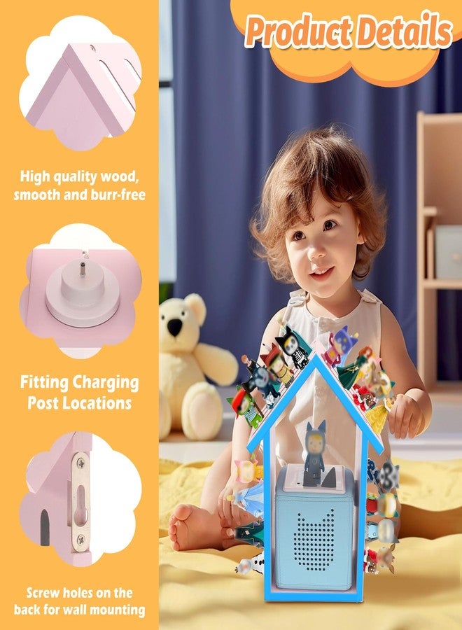 Taladad for Tonie Shelf,Tonies Storage for Creative Tonie Box Magnetic Shelf for Tonie Figures,Characters,Wooden for Kids (Pink) - Image 4