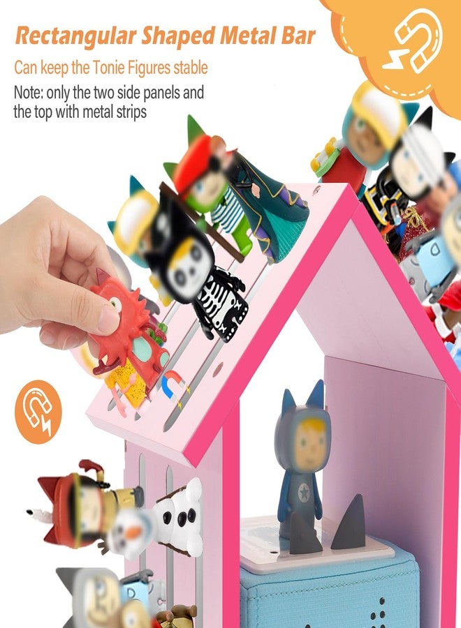 Taladad for Tonie Shelf,Tonies Storage for Creative Tonie Box Magnetic Shelf for Tonie Figures,Characters,Wooden for Kids (Pink) - Image 2
