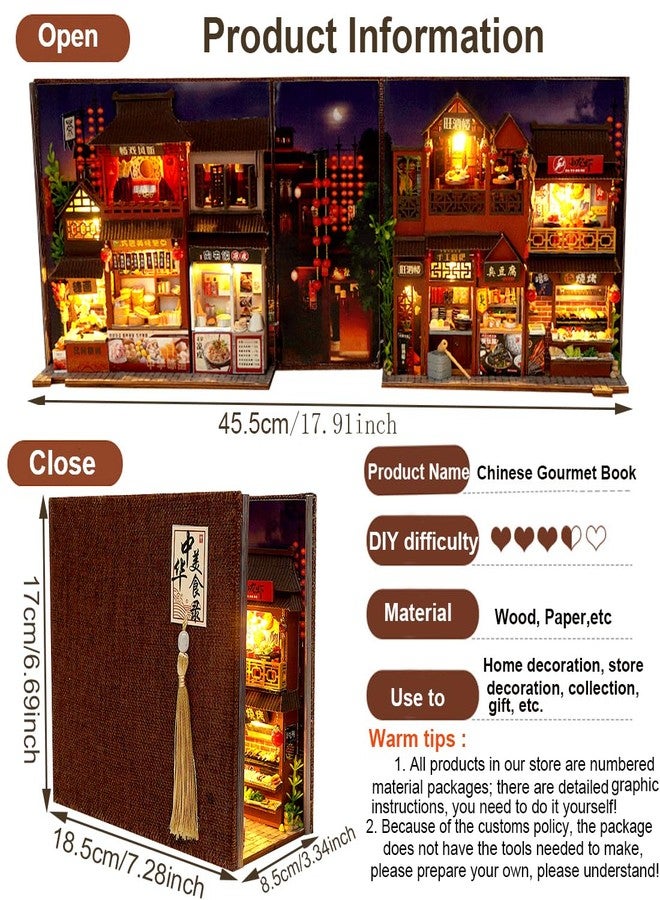 TOPBSFARNY DIY Food Court Miniature Book Nook Kit 3D Model Wooden Dollhouse Booknook Craft Kits Room Decor, Miniature Model House for Adult and Teens, Gifts for Family and Friends - Image 2