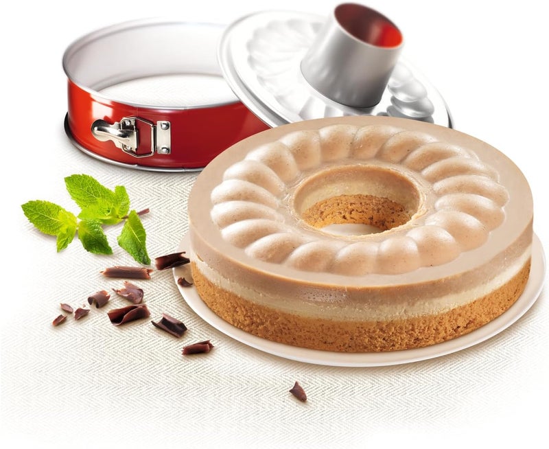 T-fal TEFAL Baking Mold | Delibake 25 cm Savarin Springform Pan | Red | Oversized Base | Perfect Release | High-Quality Carbon Steel Bakeware |Easy to Clean | 2 Years Warranty | J1642614, Assorted Color - Image 3