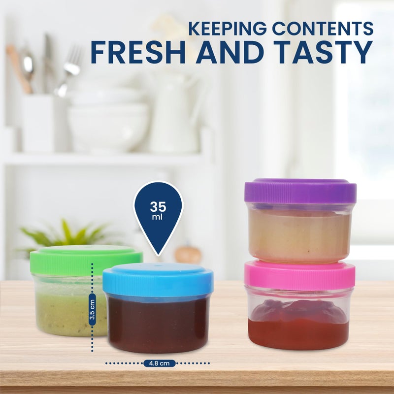 MosJos Condiment Containers with Screw Lids (4-Piece) - Reusable Leakproof Salad Dressing Containers to go - Small Mini Food Storage Cups for Lunch, Dishwasher Friendly, 1.4-Ounce - Image 2