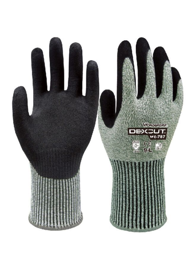 NIBEMINENT Cut-Resistant Working Gloves Light Green/Black 28x13x1centimeter