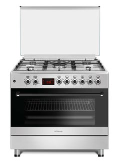 Starway 90x60cm Gas Cooker, 5 Burners, 2 Oven Fans, Cast Iron Pan Support, 3 Glass Layer Oven Door, Auto Burn, Total Safety, Easy to Clean, Digital Timer  - Image 1