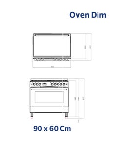 Starway 90x60cm Gas Cooker, 5 Burners, 2 Oven Fans, Cast Iron Pan Support, 3 Glass Layer Oven Door, Auto Burn, Total Safety, Easy to Clean, Digital Timer  - Image 2