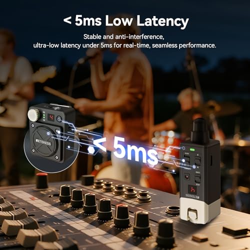 Retekess TA101 Wireless in Ear Monitor System,IEM System,Stereo/Mono,Low Latency, 8 Channels, in Ear Monitors for Singers,Small Stages,Band Rehearsals - Image 3