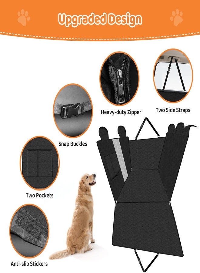 Canvcle Dog Car Seat Cover for 2019-2024 Suba-ru Forester Accessories, Back Seat Pet Cover for Dogs Waterproof Pet Backseat Extender Anti-Slip Rear Seat Protector with Mesh Window Storage Pocket Black - Image 4