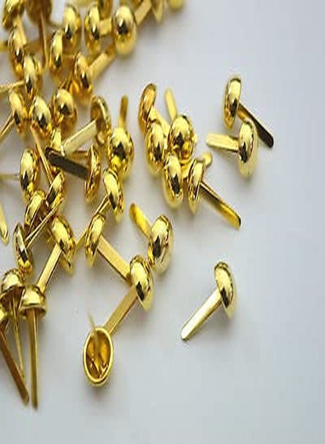 Nimida Brad Pins/Split Pin/Rivet/Stud/Skull pins/Spikes/Paper Fastener for Scrapbooking, DIY, Leather Goods, | Golden Colour | Pack of 200 - Image 2