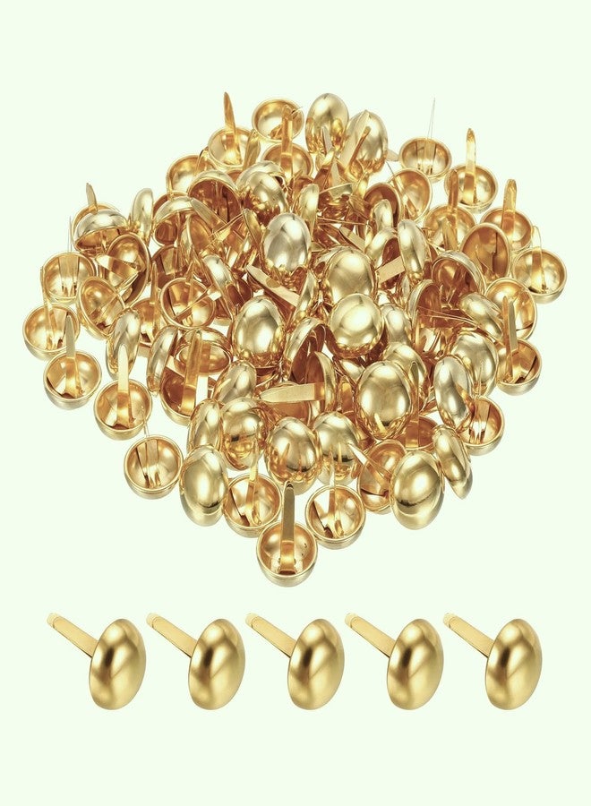 Nimida Brad Pins/Split Pin/Rivet/Stud/Skull pins/Spikes/Paper Fastener for Scrapbooking, DIY, Leather Goods, | Golden Colour | Pack of 200 - Image 1