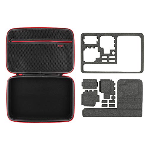 HSU Carrying Case for GoPro Hero 13, 12, 11, 10, 9, 8, 7, 6, 5 Black, AKASO Campark and Accessories, GoPro Travel Case with Fully Customizable Interior, Action Camera Storage Bag（Large） - Image 5