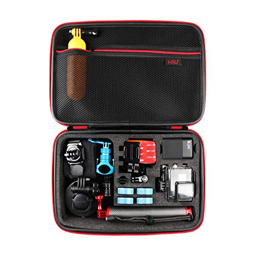 HSU Carrying Case for GoPro Hero 13, 12, 11, 10, 9, 8, 7, 6, 5 Black, AKASO Campark and Accessories, GoPro Travel Case with Fully Customizable Interior, Action Camera Storage Bag（Large） - Image 1