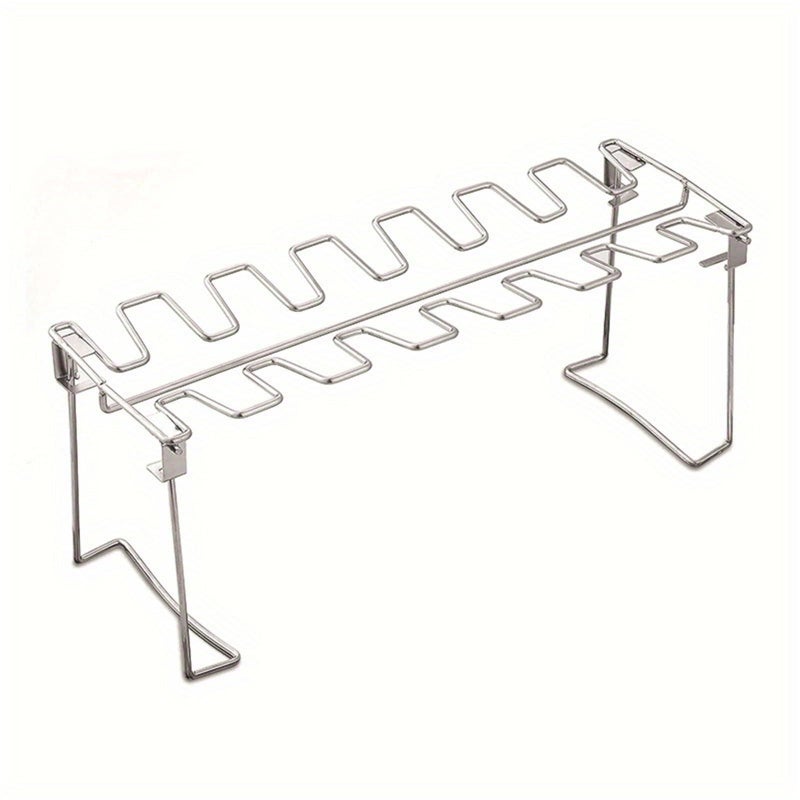 14 Card Slots Vertical Chicken Drumstick Holder 2PCS Folding BBQ Grill Rack Oven Roaster Stand - Image 3