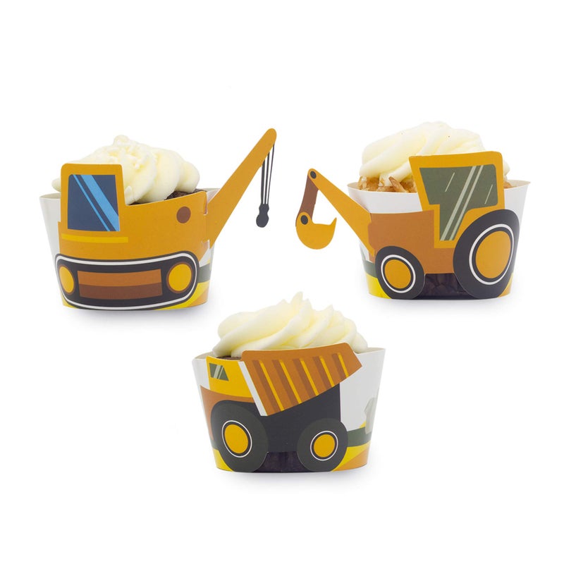 Pop Fizz Designs Construction Birthday Party Cupcake Wrappers Set of 24  Birthday Party Truck Wrappers