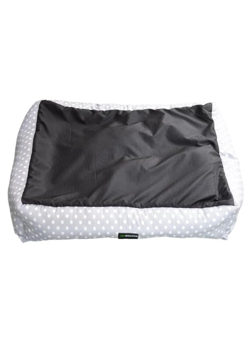 DOCTERPET سرير الحيوانات الأليفة مستطيل من دكتور بيت سلسلة ماكارون متوسط - 70x60x22 سم - قماش ناعم قابل للغسل، وسادة قابلة للعكس، قاعدة غير قابلة للانزلاق - مثالي للقطط والكلاب المتوسطة - Image 2