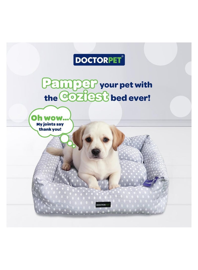 DOCTERPET سرير الحيوانات الأليفة مستطيل من دكتور بيت سلسلة ماكارون متوسط - 70x60x22 سم - قماش ناعم قابل للغسل، وسادة قابلة للعكس، قاعدة غير قابلة للانزلاق - مثالي للقطط والكلاب المتوسطة - Image 3