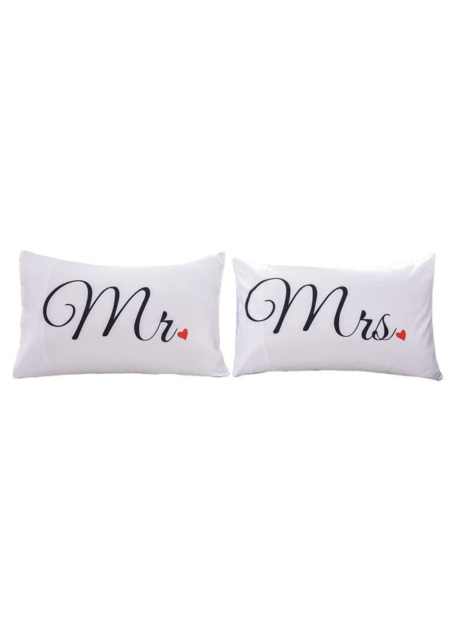 NTBED Couples Pillowcases Queen King Pillow Covers, Wedding Gifts 19''x29'' White 43235-172683 - Image 1