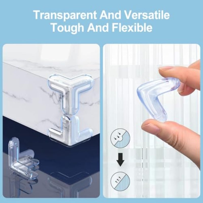 Corner Protector Baby, 8 Pcs Table Corner Protectors, Protectors Baby Proof Furniture Corner and Edge Safety Bumpers, Clear Baby Proofing Bumper Cushion, for Table Furniture Sharp Corners - Image 5