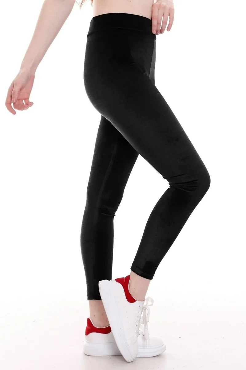 Belifanti Collection Winter Velvet Lycra Tights Black