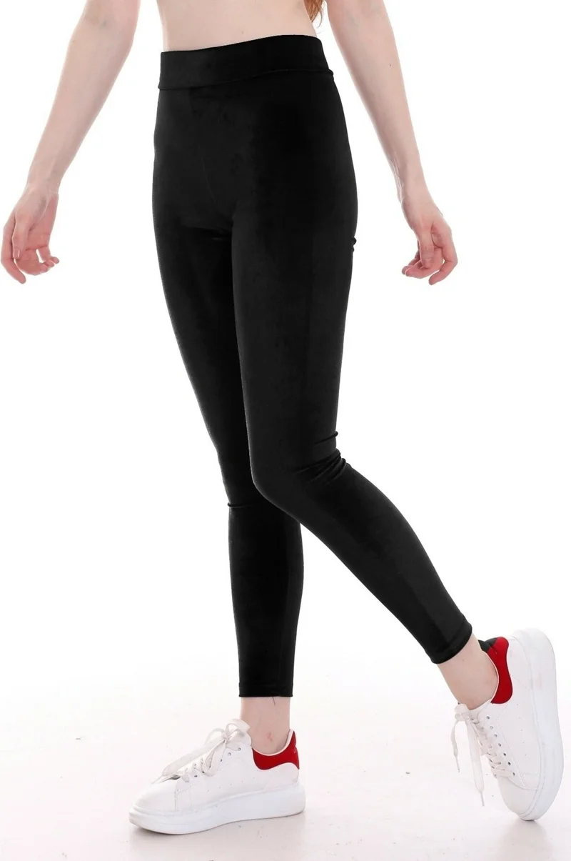 Belifanti Collection Winter Velvet Lycra Tights Black