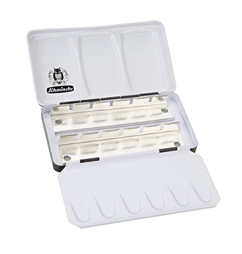 Schmincke HORADAM AQUARELL Empty Box for 12 x 12 Cells 74 913 097 Black Metal Box with Mixing Palette for Individual Filling with 12 Half Cells HORADAM AQUARELL - Image 3