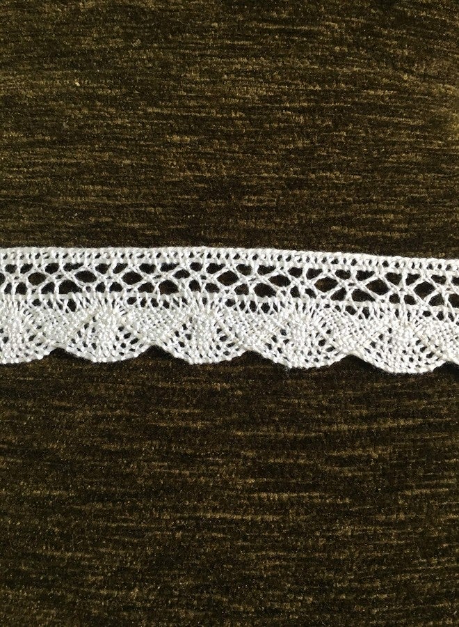 DaSync White Crochet Croshia Cotton Lace&Border Material For Trims Flower Latkan Hanging Jhallar Tassel Embroidered Laces Applique Fabric Lace Sewing Supplies Cotton Work Lace 9 Meters - Image 2