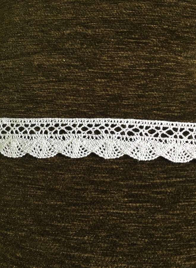 DaSync White Crochet Croshia Cotton Lace&Border Material For Trims Flower Latkan Hanging Jhallar Tassel Embroidered Laces Applique Fabric Lace Sewing Supplies Cotton Work Lace 9 Meters - Image 3