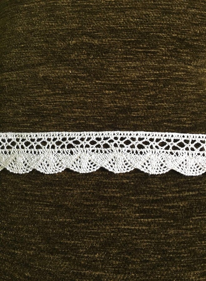 DaSync White Crochet Croshia Cotton Lace&Border Material For Trims Flower Latkan Hanging Jhallar Tassel Embroidered Laces Applique Fabric Lace Sewing Supplies Cotton Work Lace 9 Meters - Image 1